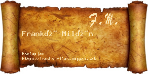 Frankó Milán névjegykártya